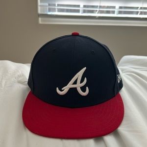 Atlanta Braves 59Fifty Cap Navy/Red/White Size Fitted 7 3/8 inches